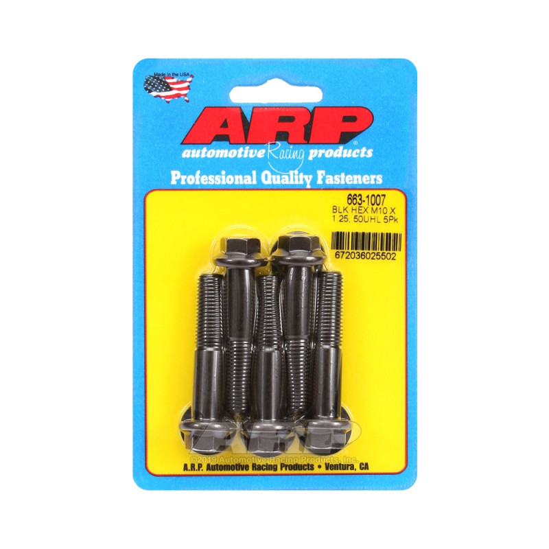 Set de șuruburi și piulițe universale ARP M10 x 1,25 – șuruburi hexagonale cu finisaj negru oxidat, x5 - ARP-663-1007 - 663-1007 - 3666618196015